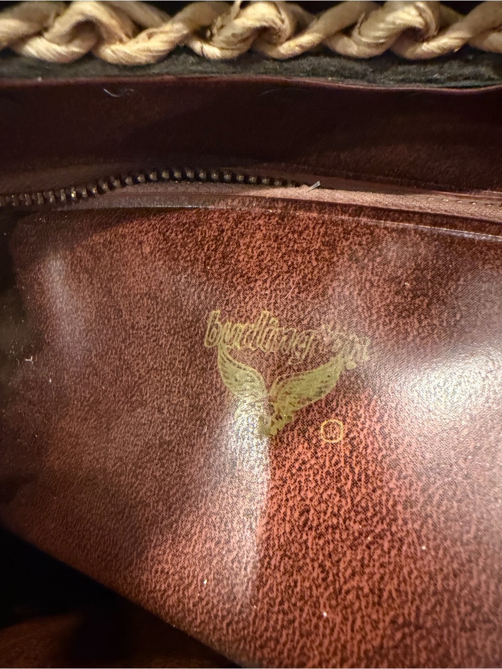 Burlington Woven Straw Tote with Brown Leather Trim and Gold Accent - Picture 6 of 6